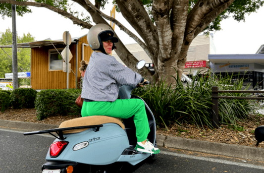 Andy swaps car for scooter to avoid Noosa’s traffic jams