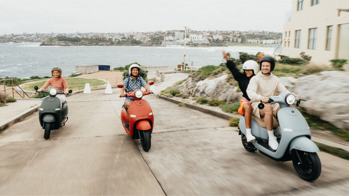 FONZ riders on electric scooters