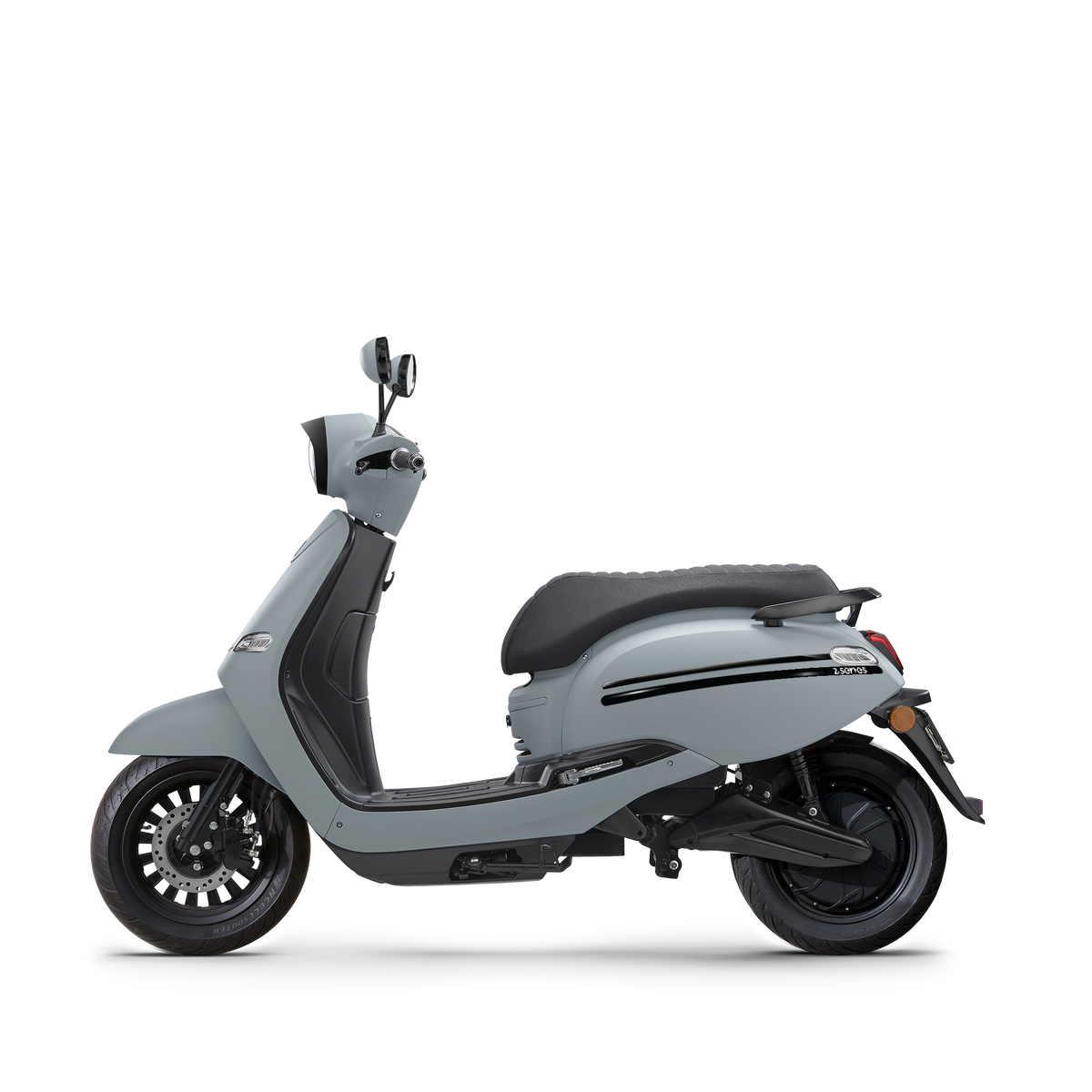 FONZ Arthur Z Series electric scooter in Moon Blue with black saddle, side profile