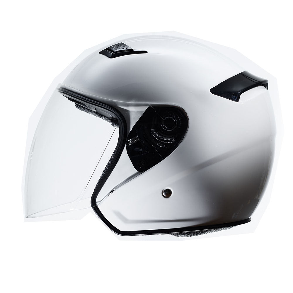Eldorado open face helmet with visor in Gloss White