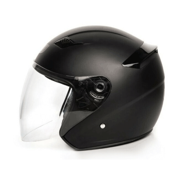 Eldorado open face helmet with visor in Matte Black