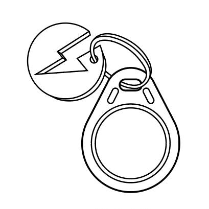 Teardrop key fob for the FONZ NKD electric motorbike, line drawing